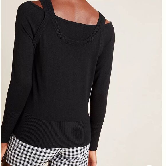 Anthropologie A+ Jamie Open-Shoulder Knit Top Size 1X - Picture 2 of 8